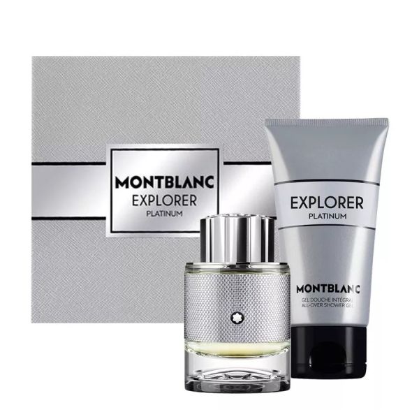 Mont blanc explorer platinum zestaw woda perfumowana spray 60ml + żel pod prysznic 100ml