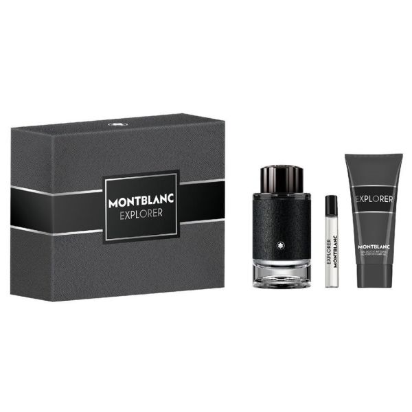 Mont blanc explorer zestaw woda perfumowana spray 100ml + miniatura wody perfumowanej spray 7.5ml + żel pod prysznic 100ml