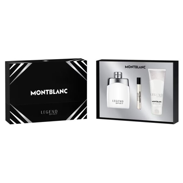 Mont blanc legend spirit pour homme zestaw woda toaletowa spray 100ml + miniatura wody toaletowej 7.5ml + żel pod prysznic 100ml