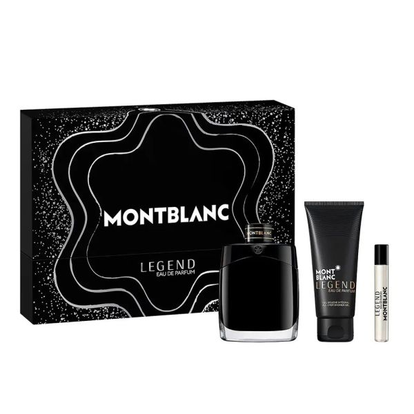 Mont blanc legend zestaw woda perfumowana spray 100ml + miniatura wody perfumowanej 7.5ml + żel pod prysznic 100ml