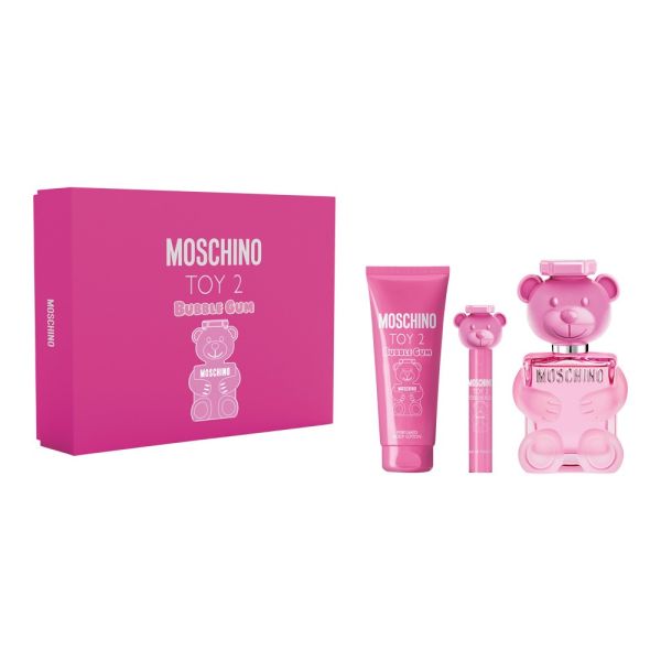 Moschino toy 2 bubble gum zestaw woda toaletowa spray 100ml + balsam do ciała 100ml + woda toaletowa spray 10ml