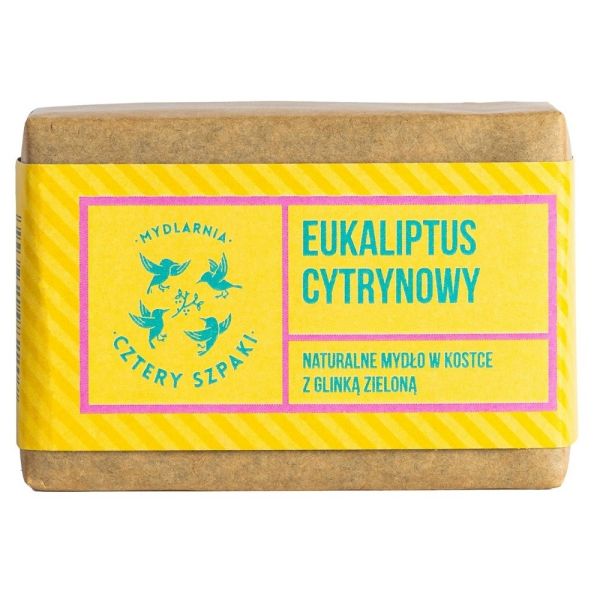 Mydlarnia cztery szpaki naturalne mydło w kostce eukaliptus cytrynowy 110g