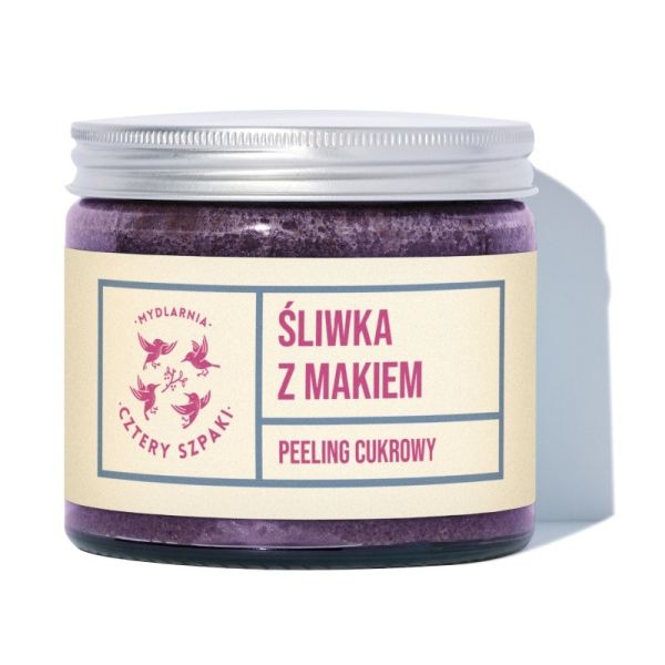 Mydlarnia cztery szpaki peeling cukrowy do ciała śliwka z makiem 250ml