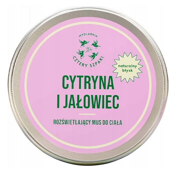 Mydlarnia cztery szpaki rozświetlający mus do ciała cytryna i jałowiec 150ml