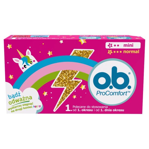 O.b. teens procomfort mini tampony 8szt + procomfort normal tampony 8szt.