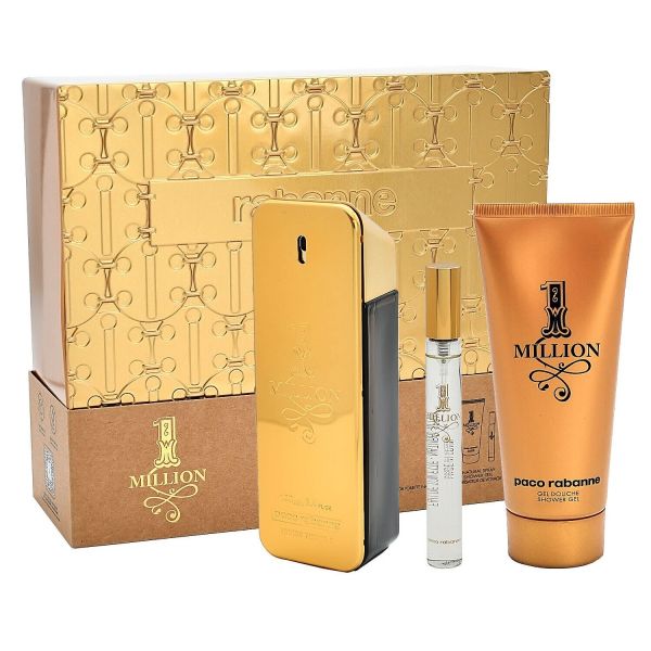 Paco rabanne 1 million men zestaw woda toaletowa spray 100ml + żel pod prysznic 100ml + woda toaletowa 10ml