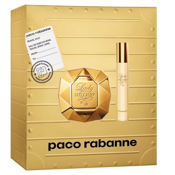 Paco rabanne lady million zestaw woda perfumowana spray 80ml + woda perfumowana spray 20ml