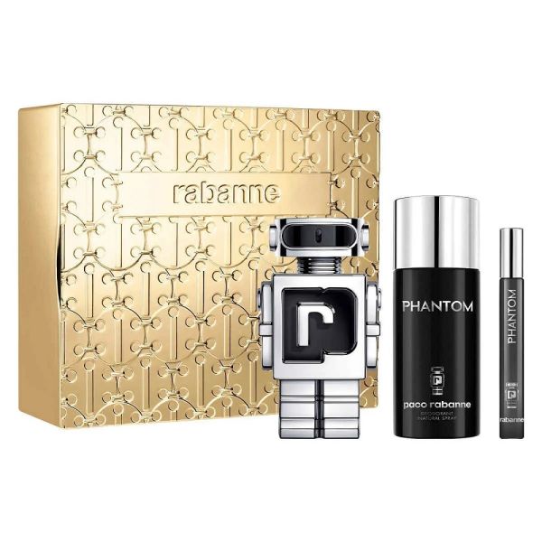 Paco rabanne phantom zestaw woda toaletowa spray 100ml + dezodorant spray 150ml + woda toaletowa spray 10ml