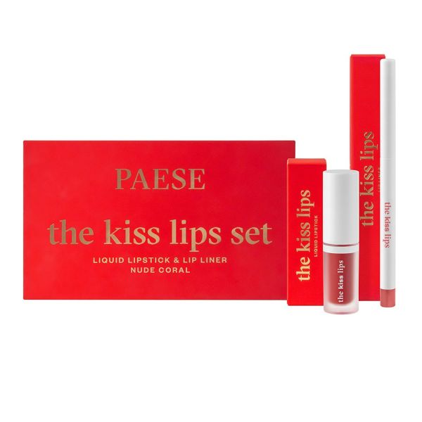 Paese the kiss lips zestaw pomadka i konturówka 02 nude coral