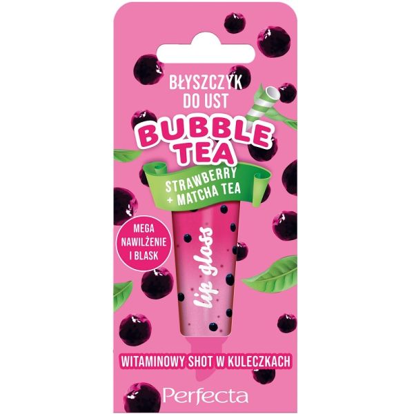 Perfecta bubble tea błyszczyk do ust strawberry + matcha tea 10g