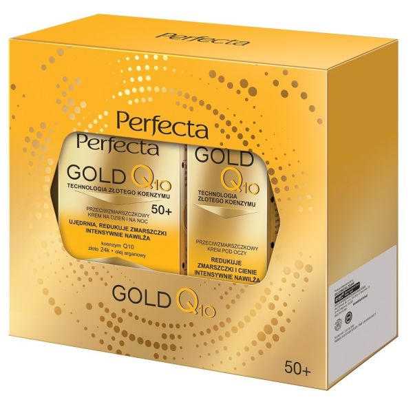 Perfecta gold q10 zestaw krem przeciwzmarszczkowy 50+ 50ml + przeciwzmarszczkowy krem pod oczy 15ml