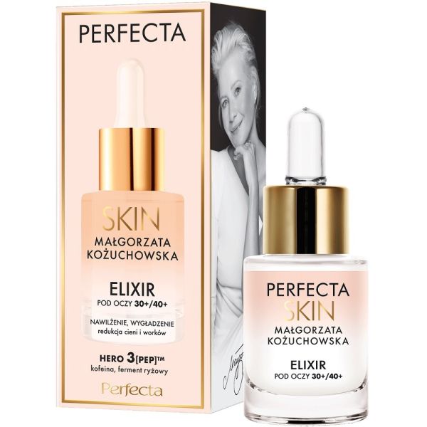 Perfecta skin małgorzata kożuchowska nawilżająco-wygładzający elixir pod oczy 30+/40+ 15ml