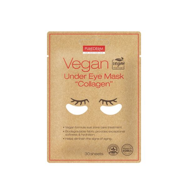 Purederm vegan under eye mask wegańskie płatki pod oczy z kolagenem 30szt