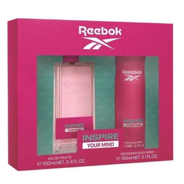 Reebok inspire your mind women zestaw woda toaletowa spray 100ml + dezodorant spray 150ml