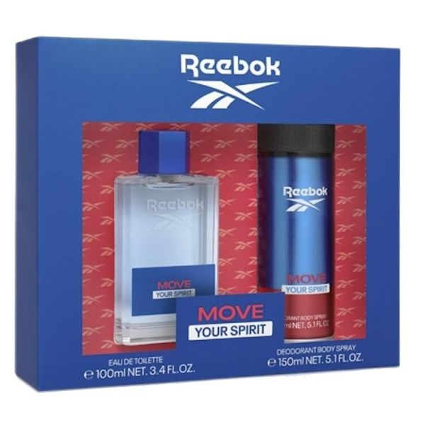 Reebok move your spirit men zestaw woda toaletowa spray 100ml + dezodorant spray 150ml
