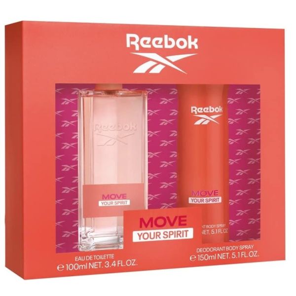 Reebok move your spirit women zestaw woda toaletowa spray 100ml + dezodorant spray 150ml