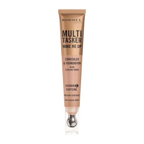 Rimmel multi-tasker wake me up rozświetlający korektor z masującym aplikatorem 045 classic ivory 20ml