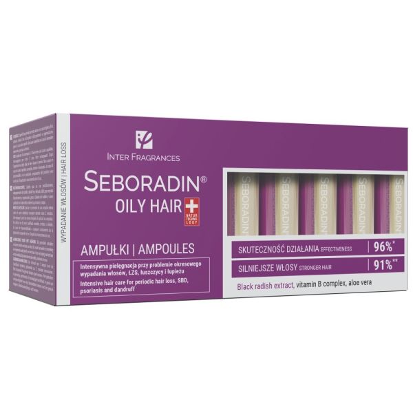 Seboradin oily hair ampułki do włosów przetłuszczających się i skłonnych do wypadania 14x5.5ml