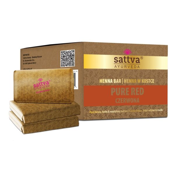 Sattva ayurveda henna bar henna w kostce pure red 3x80g