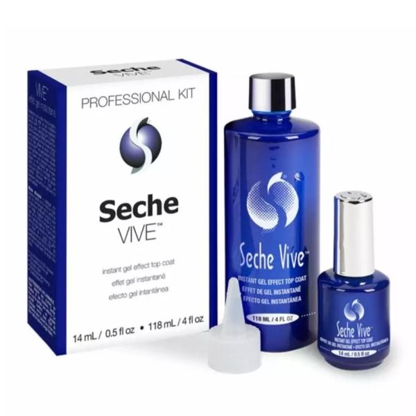 Seche vive instant gel effect top coat szybkoschnący utwardzacz do lakieru 118ml + 14ml