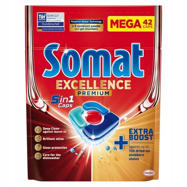 Somat excellence premium 5in1 kapsułki do zmywarki 42szt.