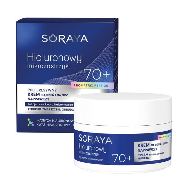 Soraya hialuronowy mikrozastrzyk progresywny krem naprawczy 70+ 50ml