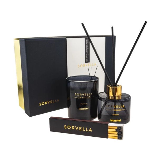 Sorvella perfume istanbul zestaw dyfuzor zapachowy 120ml + świeca zapachowa 170g + zapałki