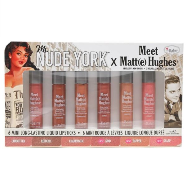 The balm ms. nude york x meet matt(e) hughes zestaw mini pomadek w płynie 6x1.2ml