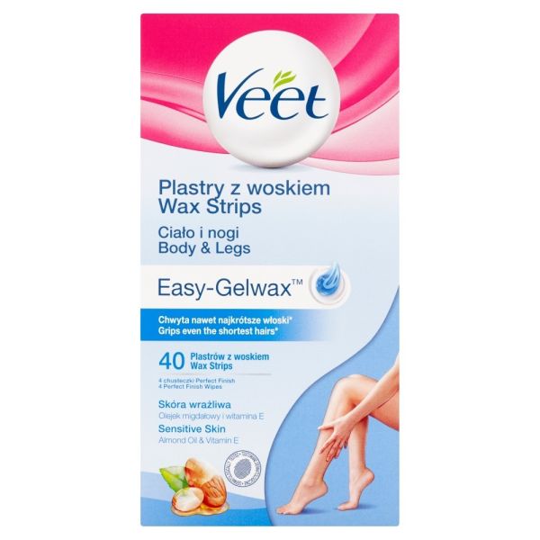 Veet professional plastry z woskiem skóra wrażliwa 40szt