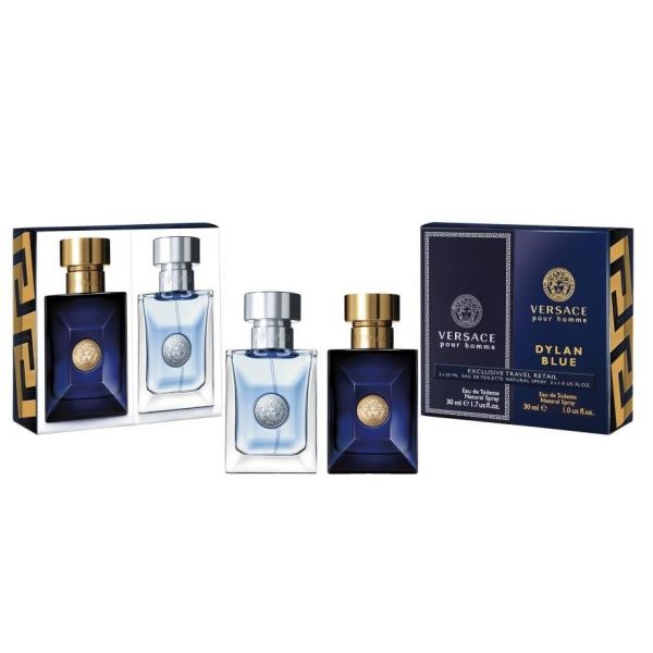 Versace exclusive travel retail zestaw pour homme woda toaletowa spray 30ml + pour homme dylan blue woda toaletowa spray 30ml