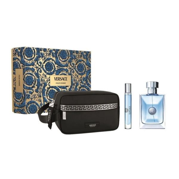 Versace pour homme zestaw woda toaletowa spray 100ml + woda toaletowa spray 10ml + kosmetyczka