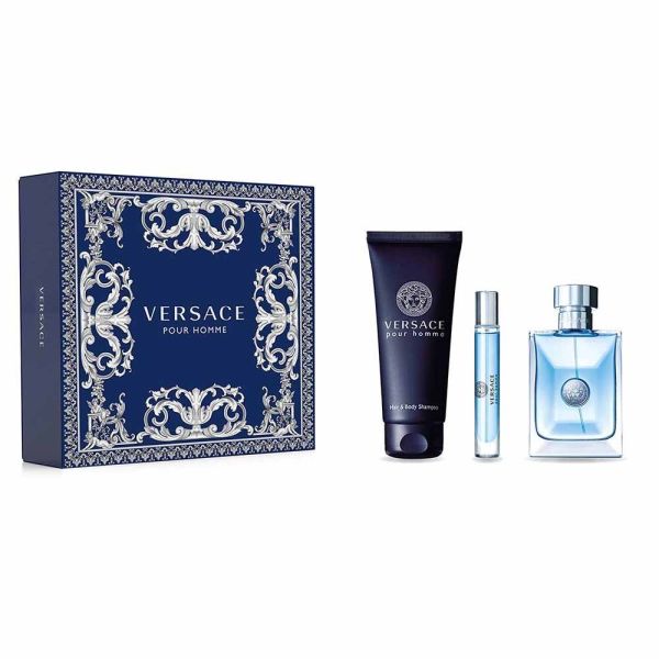 Versace pour homme zestaw woda toaletowa spray 100ml + żel pod prysznic 150ml + woda toaletowa spray 10ml