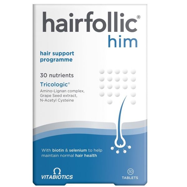 Vitabiotics hairfollic him suplement diety wspierający zdrowe włosy 30 tabletek