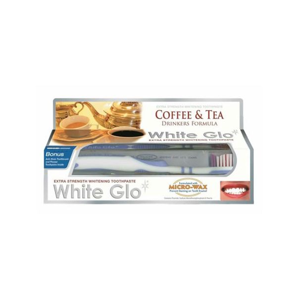 White glo coffee & tea drinkers formula wybielająca pasta do zębów dla osób regularnie pijących kawę i herbatę 100ml + szczoteczka