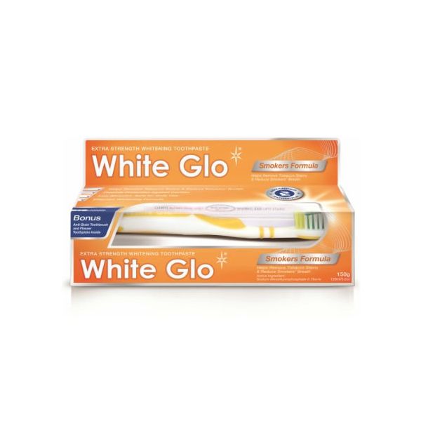 White glo smoker formula whitening wybielająca pasta do zębów dla palaczy 100ml + szczoteczka