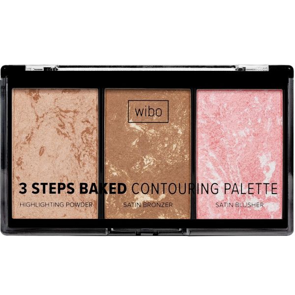 Wibo 3 steps baked contouring palette paleta do konturowania twarzy 10g