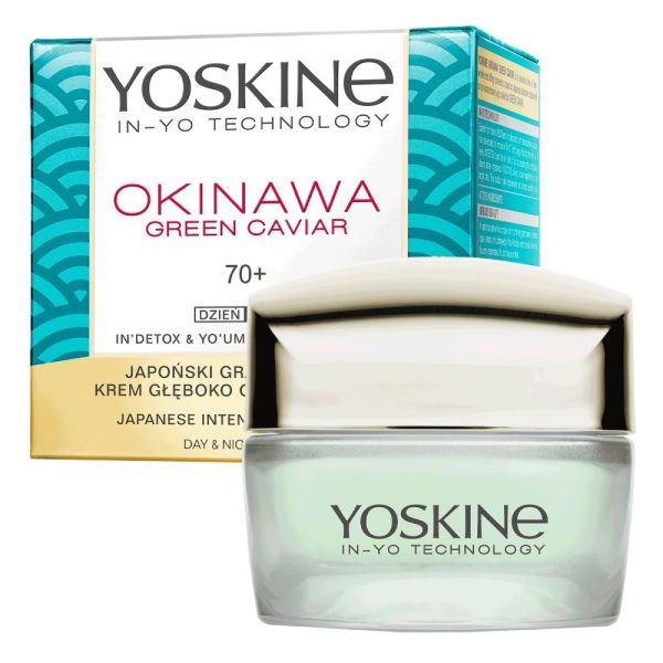 Yoskine okinawa green caviar krem do twarzy z kawiorem na dzień i na noc 70+ 50ml