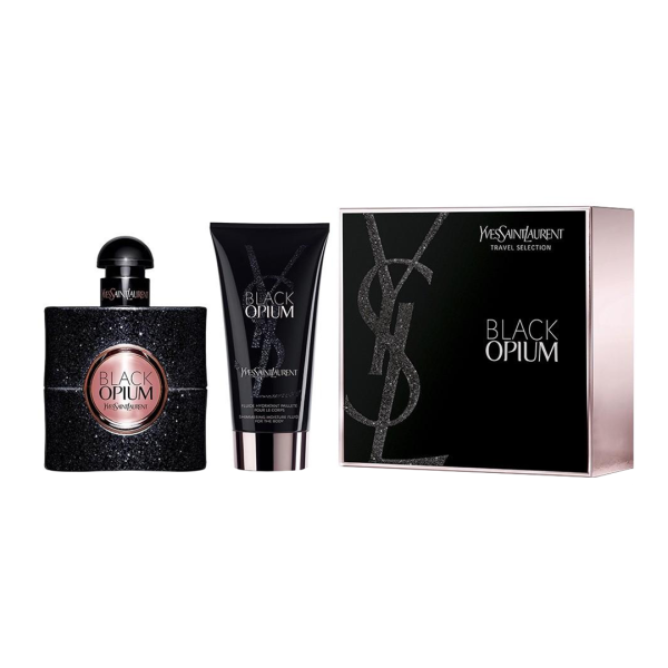 Yves saint laurent black opium pour femme zestaw woda perfumowana spray 50ml + balsam do ciała 50ml