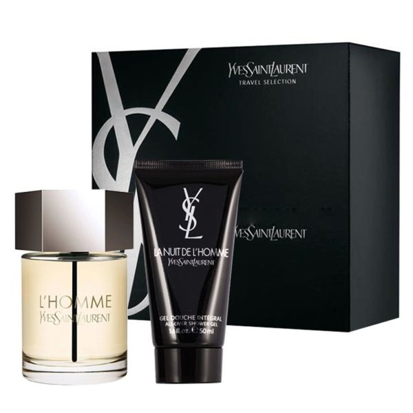 Yves saint laurent l'homme zestaw woda toaletowa spray 100ml + żel pod prysznic 50ml